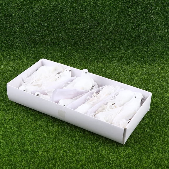 White Birds Artificial Foam Feather Doves Craft Birds Mini Decorative Birds