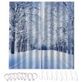 thumbnail image 2 of Ventana cortina nieve bosque paisaje cortinas poliéster colorido hermoso sala de estar hogar adornos decorativos l 2 piezas Guardurnaity HA011131-03, 2 of 7