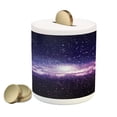 thumbnail image 1 of Galaxy Piggy Bank, Nebula Cloud in Milky Way Infinity in Interstellar Solar System Design Print, Ceramic Coin Bank Money Box for Cash Saving, 3.6" X 3.2", Purple Dark Blue, by Ambesonne, 1 of 4