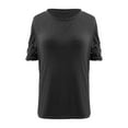 thumbnail image 3 of TYGHBN Short Sleeve Womens Tops Dressy Casual Blouses for Women 2025 Trendy Crew Neck T Shirts Summer Clothes Tall Womens Shirts under Scrub Women Long Sleeve Shirts Long Sleeve Compression Shirt, 3 of 4