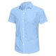 thumbnail image 2 of Camisa de manga corta con solapa y botones para hombre - Poliéster, estilo informal de negocios, color liso, corte cómodo, 2 of 8