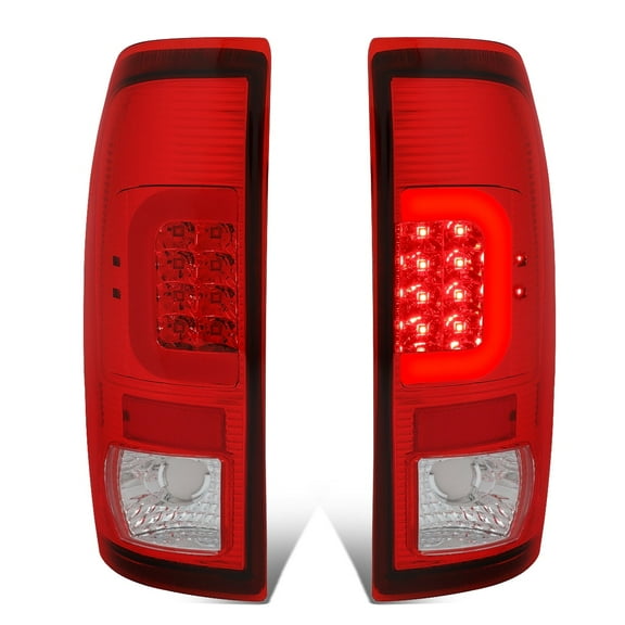 DNA Motoring For 97-07 Ford F150 F250 F350 Super Duty LED Tube Bar Tail Light Brake Lamps Pair Red