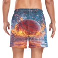 thumbnail image 4 of joogoo Men's Basketball Splash Fire Swim Trunks with Liner Pocket Beach Shorts XX-Large, 4 of 9