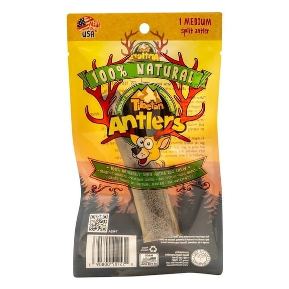 Tibetan Dog Chew Natural Elk Antler Dental Treats for Dogs, Medium Bag