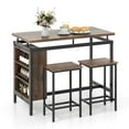 thumbnail image 1 of Gymax 3-Piece Dining Table Set Bistro Table & 2 Bar Stools w/ 3-Tier Storage Shelf, 1 of 10