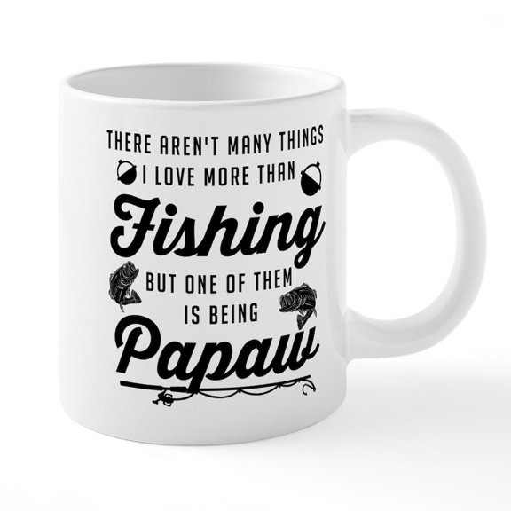 CafePress - Love Fishing And Being Papaw Mugs - 20 Oz White Ceramic Mega Mug