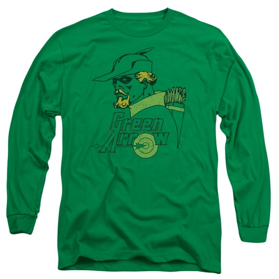 DC Comics Close Up-Long Sleeve Adult 18/1-Kelly Green