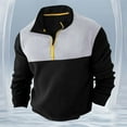 thumbnail image 2 of Puliio Mens Oversize Hoodless Sweatshirts High Neck Half Zip Color Block Pullover Jacket Winter Warm Loose Fit Comfortable Stretchy Daily Wear Athletic Hoodless Tops, 2 of 4