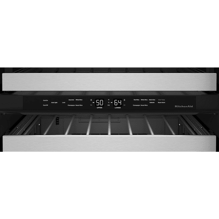 KitchenAid - 46-Bottle Dual-Zone Wine Cellar with Glass Door and Metal-Front Racks - Stainless Steel