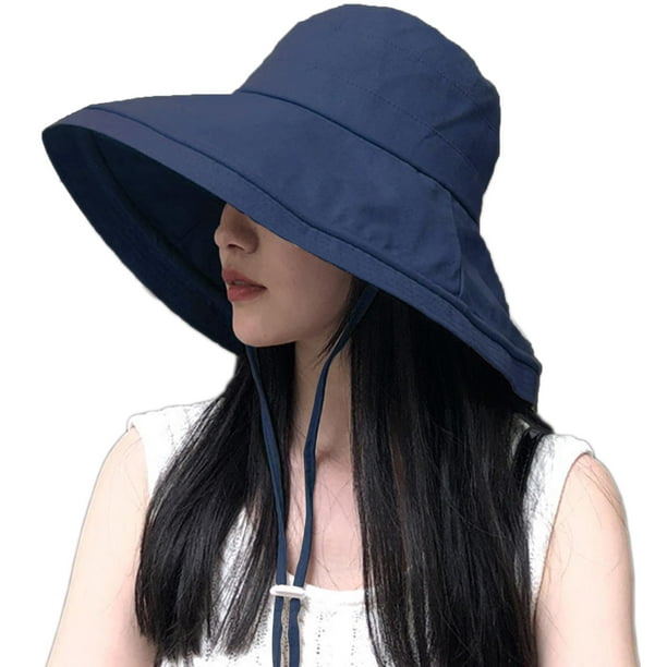 DRIONO Sombrero de ala Ancha - Sombrero de Sol de Playa con protección UPF50+ con ala Plegable Ajustable semirrígida