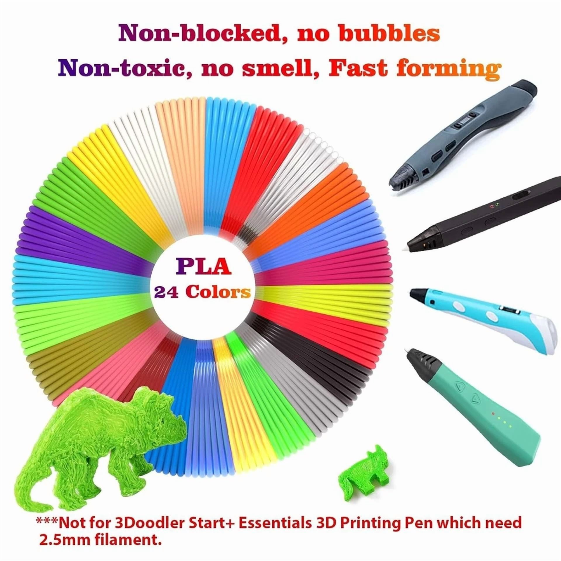CIRCLE- 24 Colors 3D Pen Pla Filament Refills 3D Printing Pen Refills 1.75Mm 400Ft Set