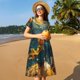 thumbnail image 4 of Balery Whimsical Starry Night Scene Vestidos sueltos de manga corta para mujer, vestidos de verano 2025, vestidos casuales de corte A con vuelo., 4 of 6