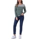 thumbnail image 2 of BLUSA CHIC para Mujeres Inspire, de Rayas, Color Block, de Manga Larga, Camiseta Casual, XS, Verde Oscuro y Gris, 2 of 6