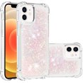 thumbnail image 2 of Compatible with iPhone 12 Case Glitter Liquid Cute Clear Phone Case Floating Quicksand Shockproof Protective Bumper Silicone Soft TPU Case for iPhone 12/12 Pro 6.1 Inch Star Pink YB, 2 of 12