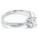 thumbnail image 3 of Anillo de compromiso JeenMata de moissanita de corte redondo infinito de 1 quilate con baño de oro blanco, 3 of 6