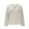 thumbnail image 5 of Outfmvch Shirts for Women 2026 Vacation Fashion Clothes Linen Shirts for Women Gauze Shirts for Women Peasant Blouses for Women Long Sleeve Shirts B L, 5 of 6