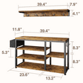 thumbnail image 5 of Aiho Entryway Coat Rack with Storage Bench and 5 Coat Hooks, Retro, 5 of 9