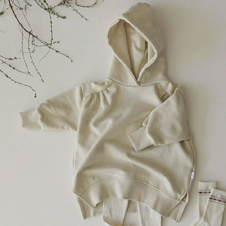 

DancePeanut Autumn Long Hooded Sweater Kids Solid Color Long Sleeves Shirts Casual Tops Clothes Girls Boys Hoodie Baby Toddler Sweatsuit
