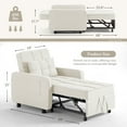 thumbnail image 7 of Furmax Adjustable Sofa Chair Bed Convertible Sleeper Sofa Chair 3 in 1 for Living Room,Beige, 7 of 7