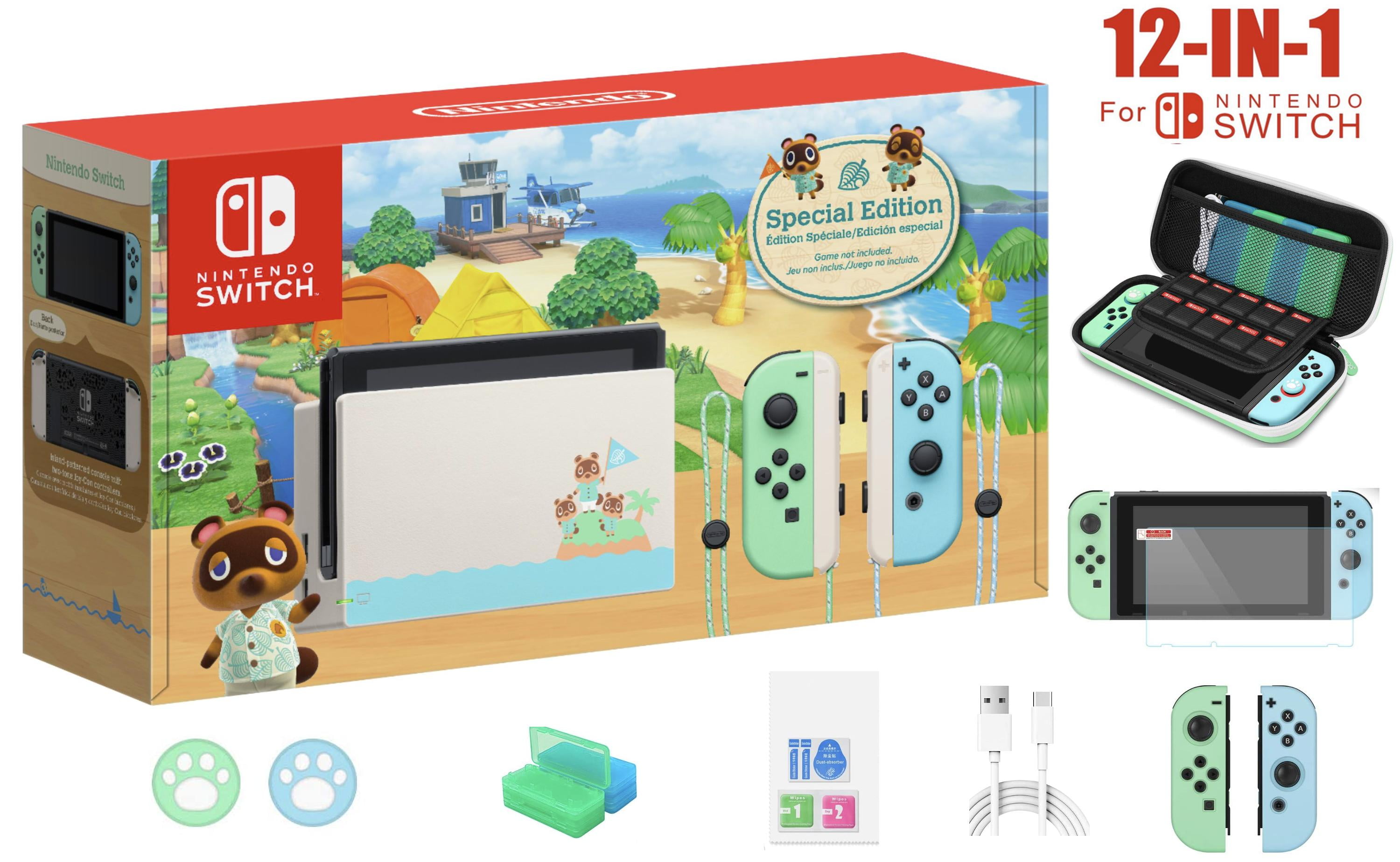 2022 Newest Nintendo Switch Animal Crossing: New Horizons Edition Console - Pastel Green Blue Joy-Con - 6.2" Touchscreen Display, WiFi, + 12-in-1 Marxsol Holiday Bundle - Walmart.com