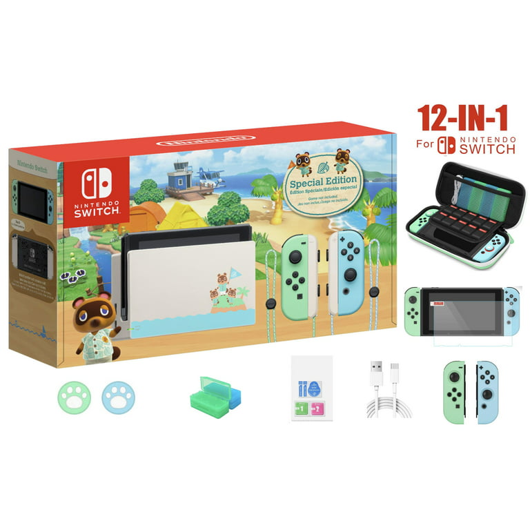 få øje på scaring oprejst 2022 Newest Nintendo Switch Animal Crossing: New Horizons Edition 32GB  Console - Pastel Green Blue Joy-Con - 6.2" Touchscreen Display, WiFi,  Bluetooth + 12-in-1 Marxsol Accessories Holiday Bundle - Walmart.com
