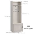 thumbnail image 2 of Modern Hall Tree with Shoe Storage Bench, Coat Rack and Shelves, White, 2 of 7