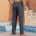 thumbnail image 4 of Mens Bamboo Viscose Pajama Pants 2026 Soft Cooling Moisture Wicking Elastic Drawstring Waist Straight Leg Sleep Loungewear Pants Dark Gray XL, 4 of 5
