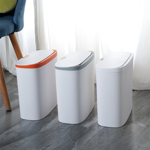 Smart Sensor Trash Can, Odor-Proof Kitchen Trash Can & Bathroom Garbage Bin with Lid, Auto-Open Small Trash Can for Home Office Bedroom Living Room, White - Xuniizn