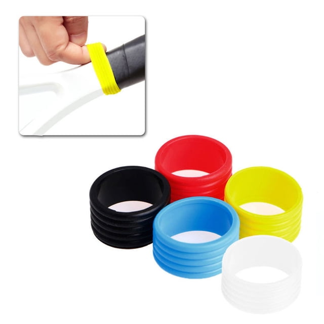 LJNYFDC Silicone Racket Grips Racquet Sealing Rubber Ring Tennis Handle Grip Ring Wear Resistant Soft Elastic Reusable Colorful Racket Band