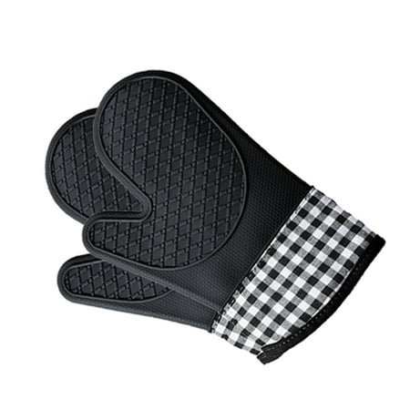 

Redempion 1 Pc Heats Resistant Glove Kitchen Gloves Nonslip Microwave Oven Anti-scalding Cooking High Temperature Mitts for Bakery Black
