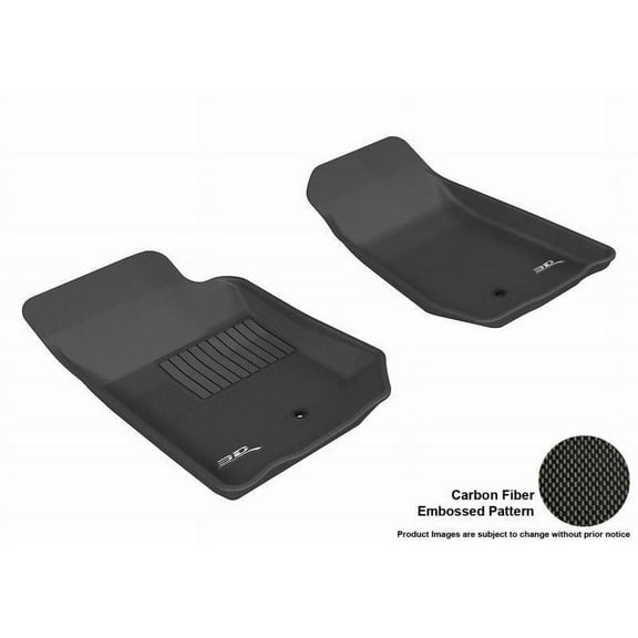 3D MAXpider 2007-2013 Fits Jeep Wrangler Unlimited Kagu 1st Row Black Carbon Fiber Embossed Pattern Floor Mat L1JP00311509