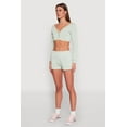 thumbnail image 4 of Womens Fleece Plunge Cropped Sweatshirt, 4 of 5