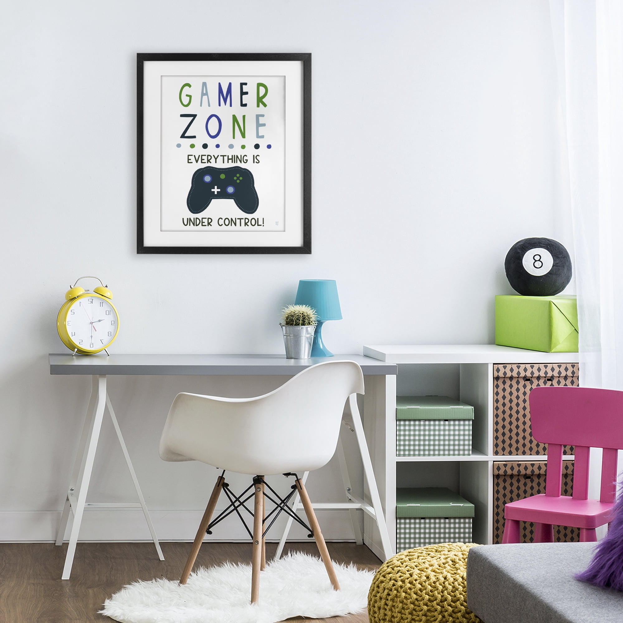 Stupell Industries Everything Under Control Gamer Zone Black Framed Print Under Glass, design by Elizabeth Tyndall