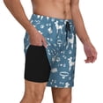 thumbnail image 2 of Naloa Poodle Dog Print Men Swim Trunks with Compression Liner ,Board Shorts,Men's Swim Shorts with Drawstring and Elastic Waistband-Medium, 2 of 6