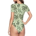 thumbnail image 4 of Naloa Green Snake Women's Short-Sleeved Onesie, One-Piece Swimsuit for Parties, dates, clubs - Medium, 4 of 9