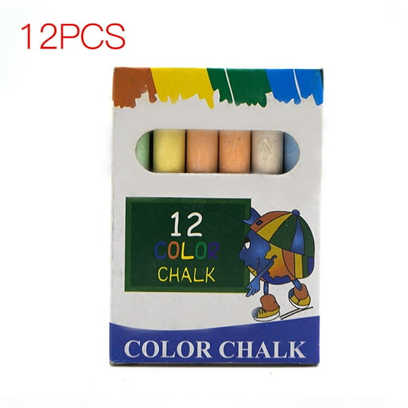 kurtrusly 3pcs 12pcs Dustless White Chalks Kids Drawing Pen Non-toxic School Chalk Kids Paint School Office Chalk Learning Tool, Colorful