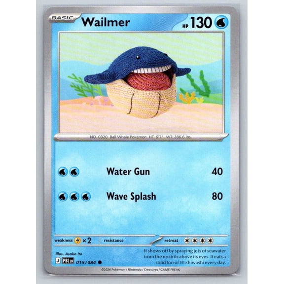 ME05 Pitch Black 015/084 Wailmer Common English Pokémon Trading Card