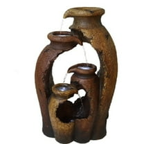 Hi-Line Gifts LED Lighted Pouring Jugs Outdoor Water Fountain - 38.25"