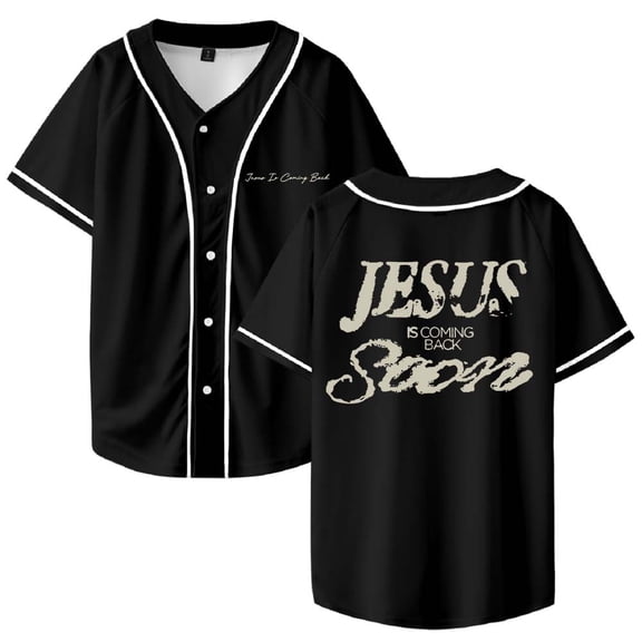 Josiah Queen Jesus Is Coming Back Soon Merch Baseball Jersey Shirt V-Neck Women Men Short Sleeve Streetwear Clothes
