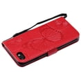 thumbnail image 3 of iPhone SE 2020 Case, iPhone 8 Wallet Case, iPhone 7 Case, Dteck Embossed Big Butterfly Magnetic Flip PU Leather Folio Stand Case Cover Built-in Card Slots & Money Pocket, with wrist Strap, Red, 3 of 8