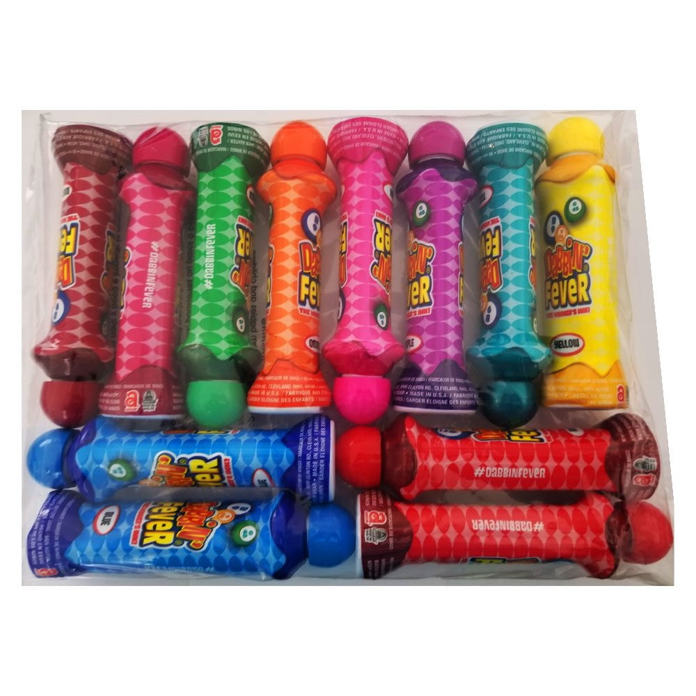 Lancaster Bingo Company Dabbin' Fever Bingo Daubers - 12 Pack of Dab Markers in Assorted Colors