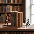 thumbnail image 3 of Unique Bargains 2Pcs Decorative Metal Minimalist Humanoid Book Ends Black 3.1*2.5*7.7inch, 3 of 5
