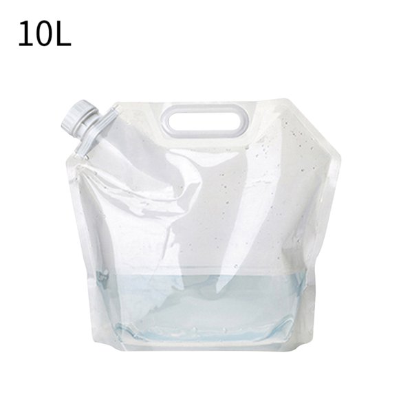 Greeniant Bolsa de agua plegable de 5/10/15L, jarra de almacenamiento, botella de agua de buen sellado con asa incrustada, contenedor de agua plegable de Kits de desorden para acampar 10L Greeniant OD001095-02