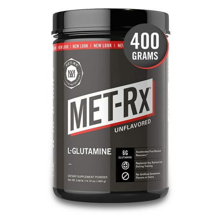 MET-Rx L-Glutamine Powder, Unflavored, 6g Glutamine, 0.88 Lb
