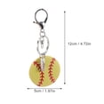 thumbnail image 3 of 3 Pcs Wooden Softball Keychains Sports Key Rings Backpack Hanging Decorations, 3 of 7
