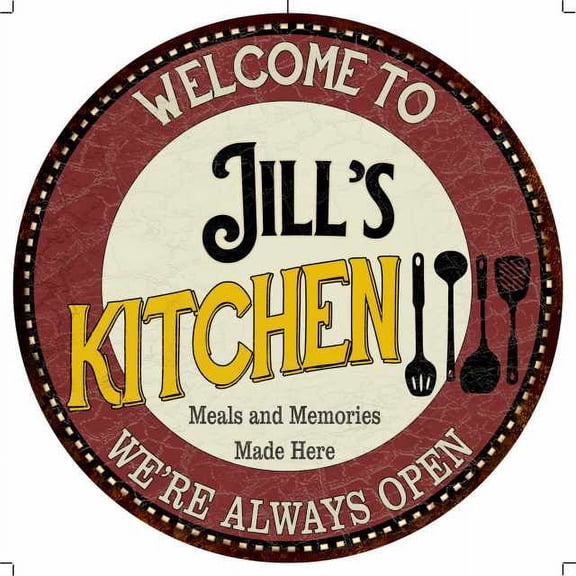 Jill's Kitchen 14" Round Metal Sign Bar Game Room Wall Decor 100140040161