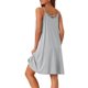 thumbnail image 3 of INSPIRAR CHIC Camisón de Mujer Sin Mangas con Tirantes Cruzados Vestido de Dormir Ropa de Noche 3XL Gris, 3 of 6