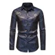 thumbnail image 2 of Camisa Hombre Manga Larga Rosa Slim Botón Estampado Moda, 2 of 8