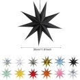 thumbnail image 3 of Fall Decor 9 Pointed Paper Star 12 Inch Hanging Lamp Black Paper Decorations Christmas Birthday Home Holiday Decorations, 3 of 9