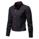 thumbnail image 4 of Camisas Para Hombre Talla Extra Camisa superior informal de otoño e invierno para hombre, blusa con estampado holgado informal con botones, camisas de oficina a la de manga larga con solapa (Black, L), 4 of 6